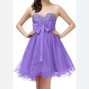 Purple prom dress with sequins
